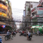 Kabelwirrwarr in HCMC / Vietnam